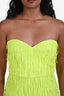 Saylor Neon Green Sequin Fringe Strapless Mini Romper Size Small