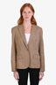 Theory Camel Wool Blend Single Button Blazer Size 10