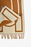 Hermès Brown/Cream Cashmere 'Casaque Pile ou Face' Scarf