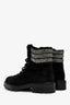 Jimmy Choo Black Suede Lace-Up Crystal Boots Size 41.5
