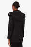 Mackage Black Wool Leather Zip Up Jacket with Hood Size S