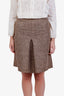 Prada Grey Silk Virgin Wool Mini Skirt Size 38