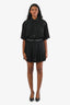 Miu Miu 2022 Black Pleated Crepe Mini Dress Size 42