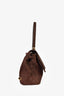 Fabrique Brown Nubuck Leather 'Rialto' Double Flap Handbag