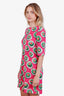 Dolce & Gabbana Pink Silk Amore Can A-line Print Dress Size 40