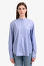 Sofie D'Hoore Blue/White Cotton Striped Long Sleeve Top Size 40