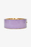 Gucci Purple Enamel Gold Tone Interlocking GG Cuff Bracelet