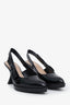 Christian Dior Black Patent Leather 'Sweet D' Slingback Heels Size 38