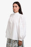 Weekend Max Mara White Puff Sleeve Button Up Shirt Size 10