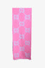 Gucci Pink/Baby Blue Monogram GG Wool Silk Scarf