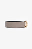 Salvatore Ferragamo Black/Taupe Leather Reversible Belt