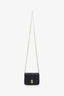 Burberry Black Leather TB Monogram Wallet on Chain