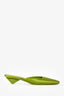 Prada Green Satin Square Toe Mules Size 39