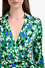 Diane von Furstenberg Green Floral Wrap Romper Size 4