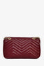 Gucci Burgundy Leather Quilted GG Marmont Medium Shoulder Bag