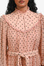 Zimmermann Pink/Black Polka Dot Ruffle Maxi Dress Size 0