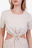 Staud Beige Linen Open Back Epona Mini Dress Size S