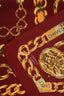 Pre-loved Chanel™ Burgundy Silk Golden Chains Scarf