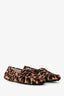 Tod's Brown Leopard Printed Pony Hair Calfskin Leather Gommino Bubble Loafers Size 36.5