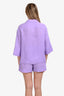 Smythe Purple Linen Shirt Shorts Set Size S+M