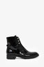 Christian Dior Black Patent Leather Crystal Detail Combat Boots Size 41