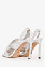 Jimmy Choo White Leather 'Leila' Slingback Heels Size 38