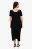Balenciaga Black Draped Pleated Short Sleeve Long Dress Size 42