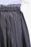 Miu Miu 2025 Grey Technical Silk Pleated Midi Skirt Size 36