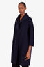 S' Max Mara Navy Wool Button Up Jacket Size 10