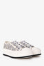 Christian Dior Stone Grey Oblique Embroidered Cotton 'Walk'n'Dior' Platform Sneakers