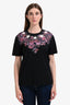 Givenchy Black/Purple/Floral Neckline T-Shirt Size M