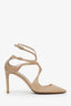 Jimmy Choo Beige Patent Leather Cutout Accent D'Orsay Pumps Heels Size 39