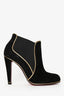 Christian Louboutin Black Suede Gold Piping Bootie Size 37
