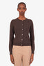 Theory Brown Cashmere Button-Up Sweater Size P