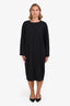 Sofie D'Hoore Black Wool Long Sleeve Flowy Dress Size 44