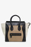 Celine Black/Beige/Cream Leather Mini Luggage Tote