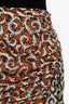 Isabel Marant Cream/Orange Patterned Ruched Mini Skirt Size 36
