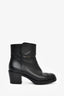 Pre-Loved Chanel™ Black Leather Block Heel Ankle Boots Size 37.5