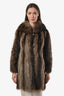 Vintage Brown Raccoon Mid-Length Coat Est Size XS-S