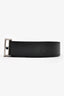 Louis Vuitton Black/Silver Leather Logo Buckle Belt Size 85/34