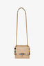 Fendi Beige Leather Floral Detail Kan I Shoulder Bag