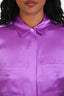 Frame Purple Silk Slim Pocket Shirt Size XS