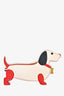 Thom Browne Navy Blue/White Leather Dachshund Dog Pouch
