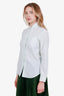 Weekend MaxMara Green/White Checkered Cotton Button Down Size S