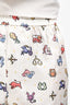 Christian Dior White/Multicolour Silk Zodiac Pixel Print Shorts Size 10