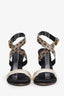 Giambattista Valli 2013 Spring Printed Open Toe Buckle Heels Size 37.5
