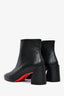 Christian Louboutin Black Leather Block Heel Ankle Boots Size 35