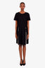 Oscar de la Renta Black Tie Detail SS Midi Dress Size 10