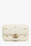Gucci White GG Marmont Small Crossbody Bag GHW