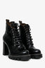 Louis Vuitton Black Patent Monogram Trim Star Trail Combat Boot Size 38